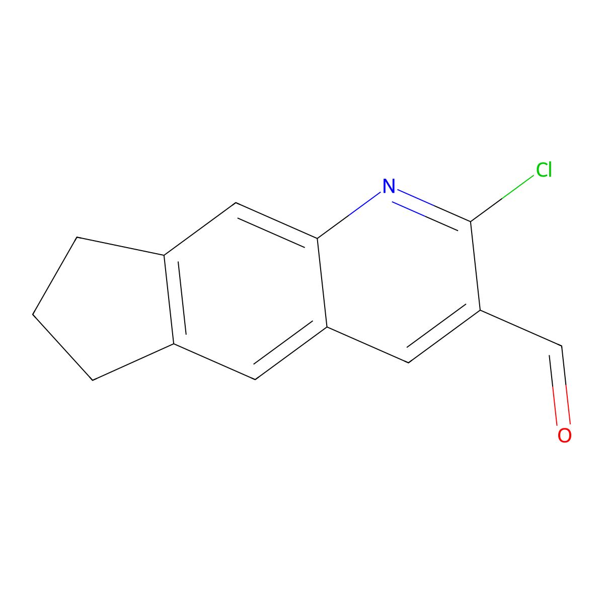 2-Chloro-7,8-dihydro-6H-cyclopenta[g]quinoline-3-carbaldehyde molecular structure, CAS 351365-89-4