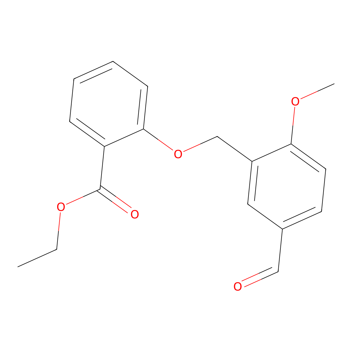 Ethyl 2-[(5-formyl-2-methoxybenzyl)oxy]benzoate molecular structure, CAS 351366-03-5