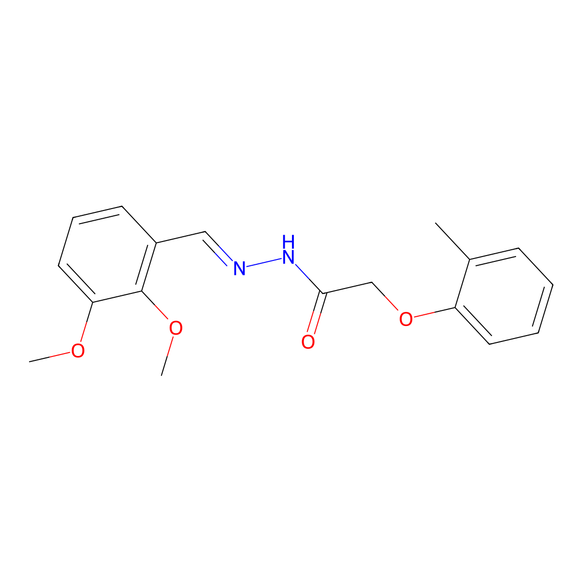 2-(2-Methylphenoxy)acetic acid 2-[(2,3-dimethoxyphenyl)methylene]hydrazide molecular structure, CAS 351369-17-0