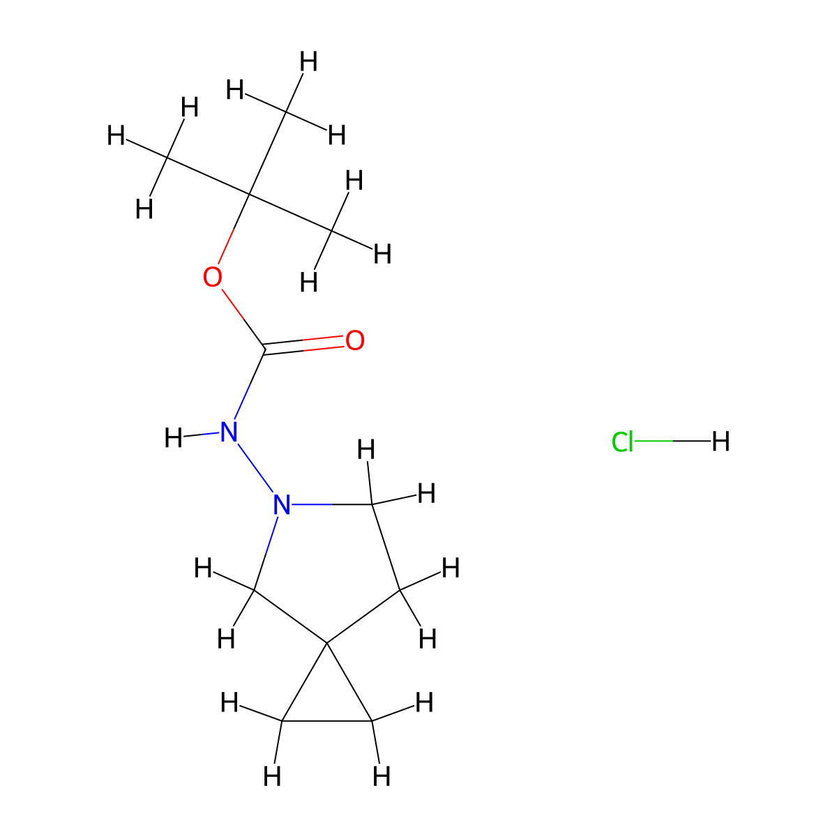 5-(Boc-aMino)-5-aza-spiro[2.4]heptane hydrochloride molecular structure, CAS 351369-60-3