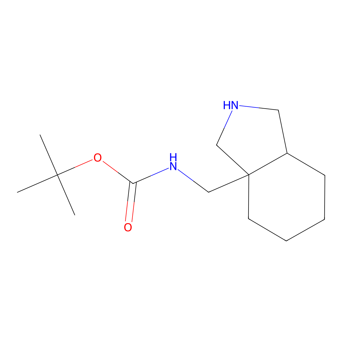 tert-butyl N-(octahydro-1H-isoindol-3a-ylmethyl)carbamate molecular structure, CAS 351369-63-6