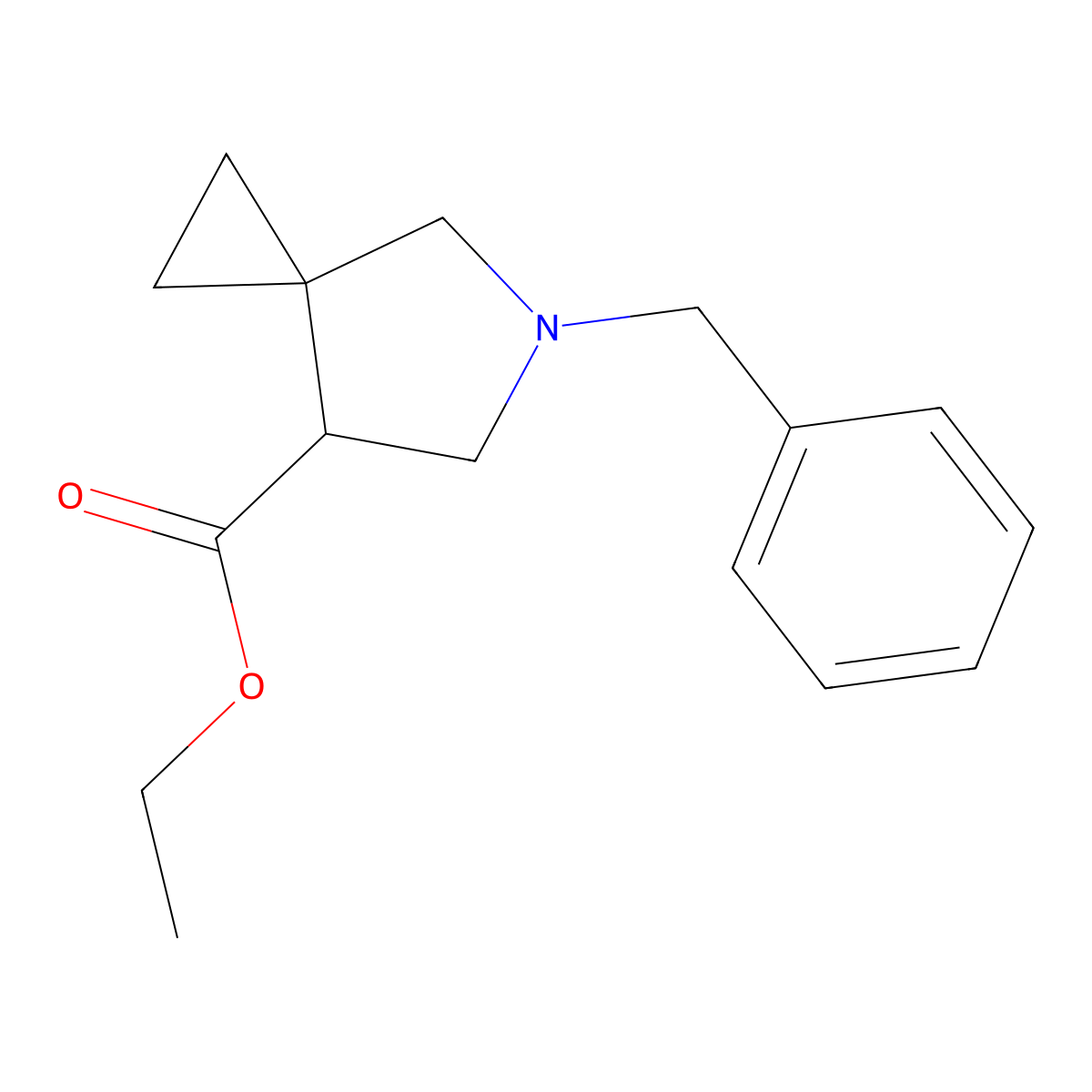 Ethyl 5-benzyl-5-azaspiro[2.4]heptane-7-carboxylate molecular structure, CAS 351369-91-0
