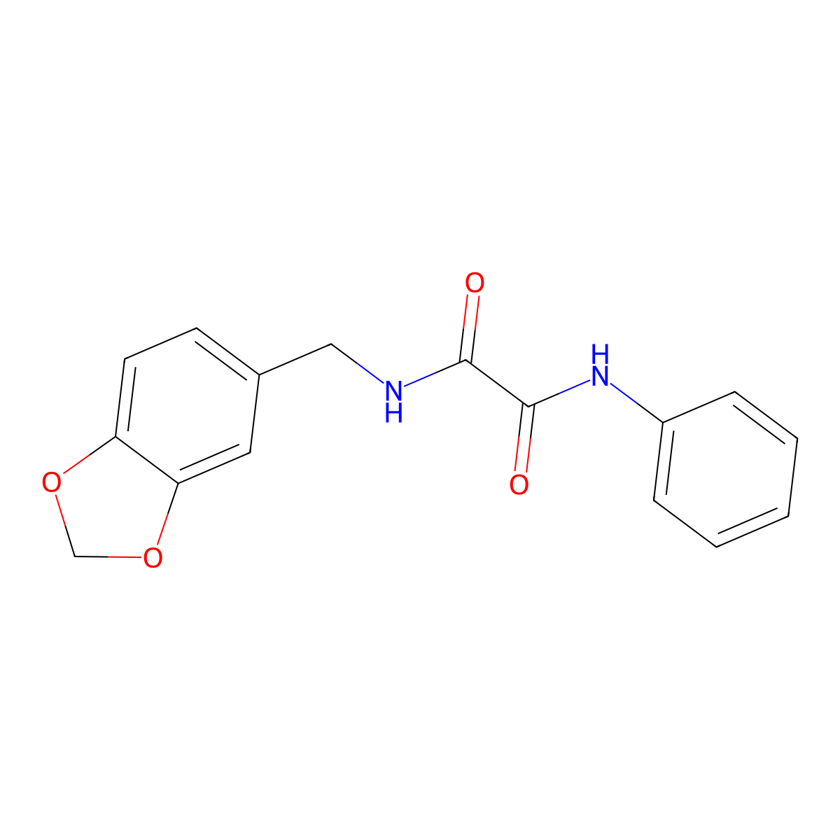 N-(1,3-benzodioxol-5-ylmethyl)-N'-phenyloxamide molecular structure, CAS 351370-34-8