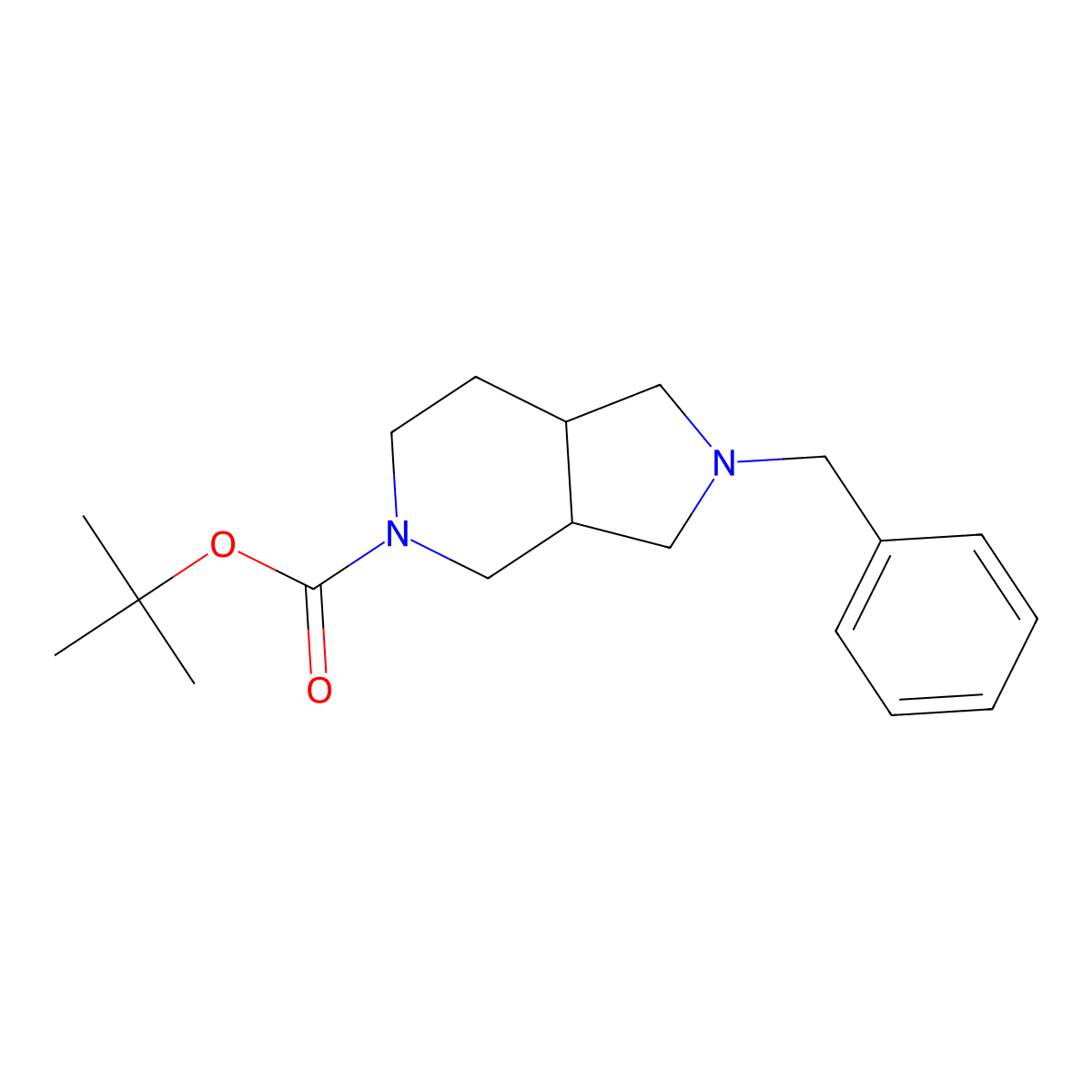 tert-butyl 2-benzylhexahydro-1H-pyrrolo[3,4-c]pyridine-5(6H)-carboxylate molecular structure, CAS 351370-97-3