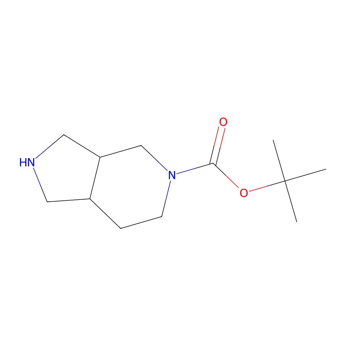 tert-Butyl octahydro-5H-pyrrolo(3,4-c)pyridine-5-carboxylate molecular structure, CAS 351370-99-5