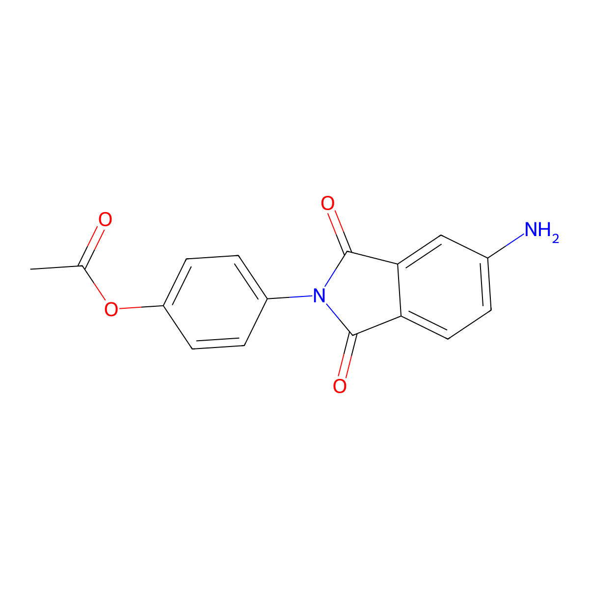 4-(5-amino-1,3-dioxo-1,3-dihydro-2H-isoindol-2-yl)phenyl acetate molecular structure, CAS 351371-42-1