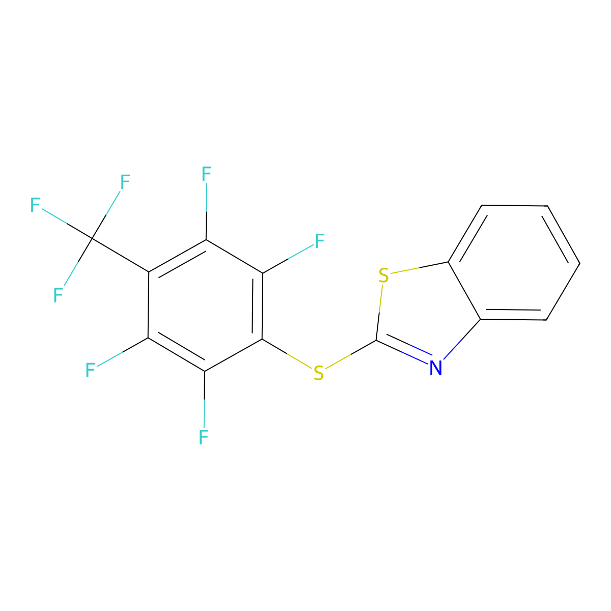 2-[2,3,5,6-Tetrafluoro-4-(trifluoromethyl)phenyl]sulfanyl-1,3-benzothiazole molecular structure, CAS 351371-75-0