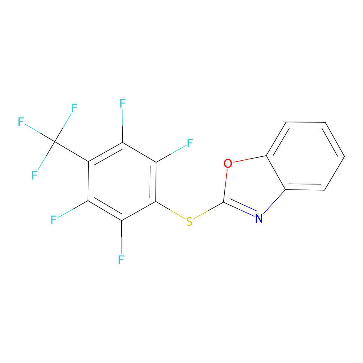 2-{[2,3,5,6-Tetrafluoro-4-(trifluoromethyl)phenyl]sulfanyl}-1,3-benzoxazole molecular structure, CAS 351371-77-2