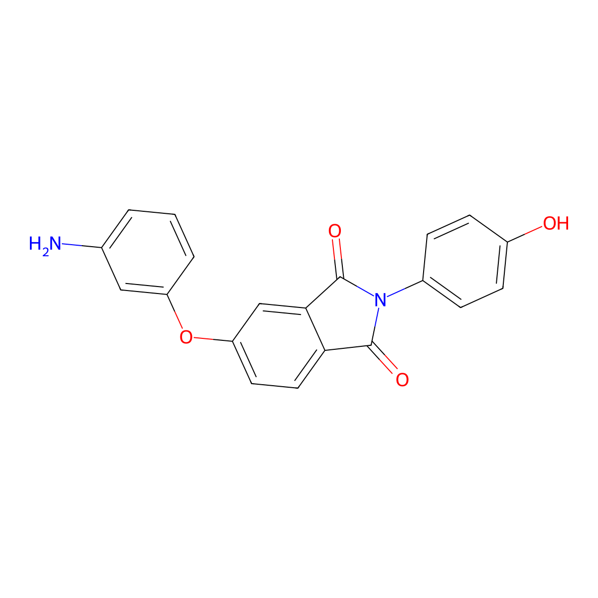 5-(3-aminophenoxy)-2-(4-hydroxyphenyl)-1H-isoindole-1,3(2H)-dione molecular structure, CAS 351372-58-2