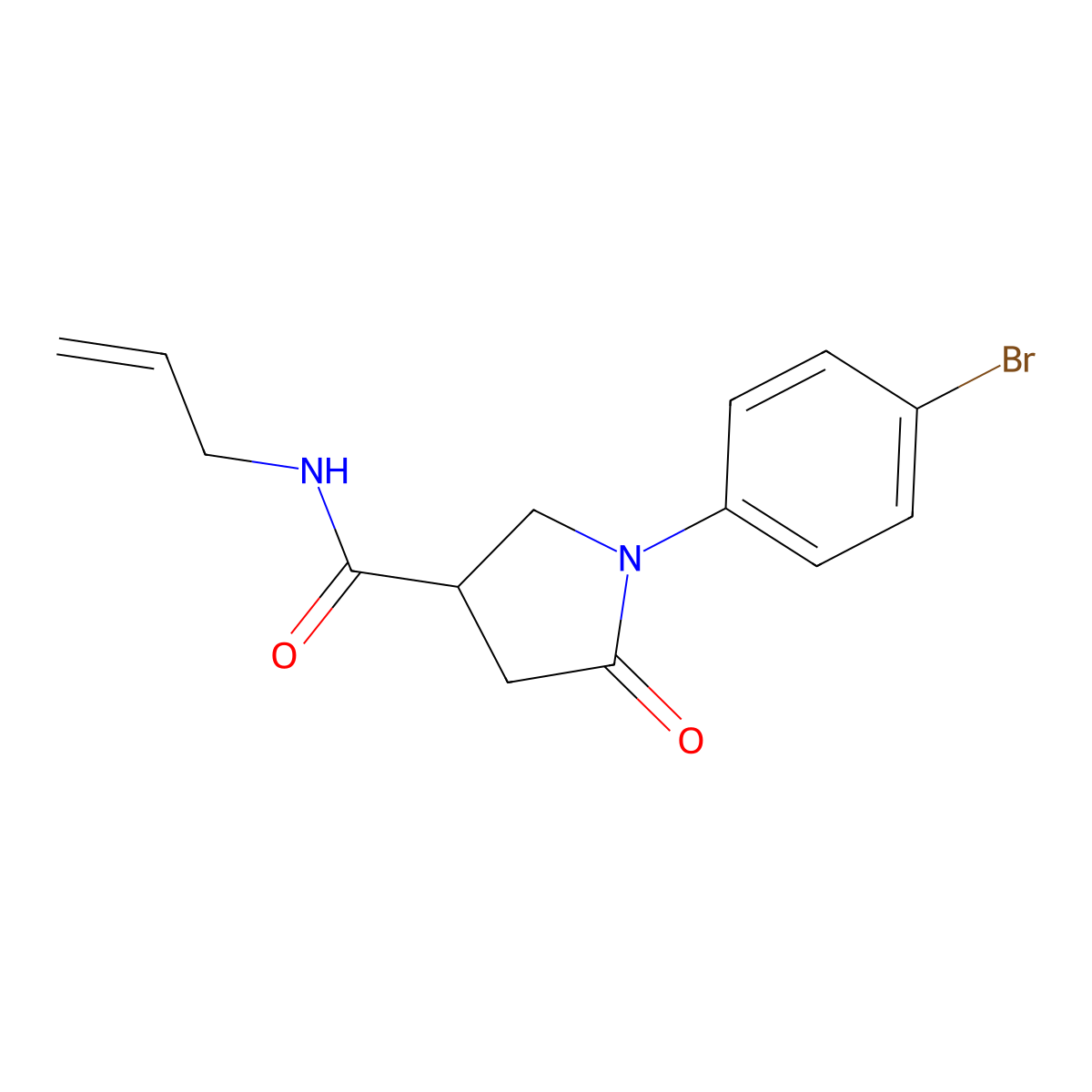 1-(4-bromophenyl)-5-oxo-N-prop-2-enylpyrrolidine-3-carboxamide molecular structure, CAS 351374-42-0