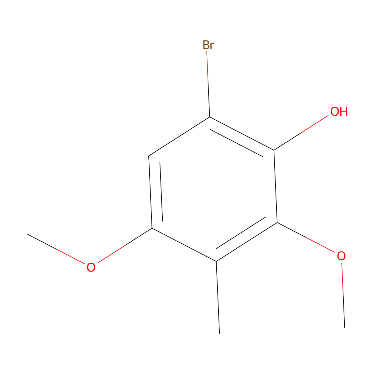 Phenol, 6-bromo-2,4-dimethoxy-3-methyl- molecular structure, CAS 351378-72-8