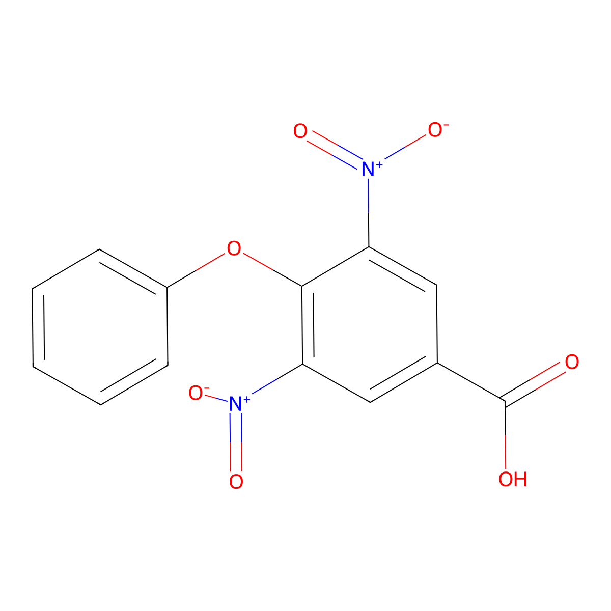 3,5-Dinitro-4-phenoxybenzoic acid molecular structure, CAS 35138-18-2