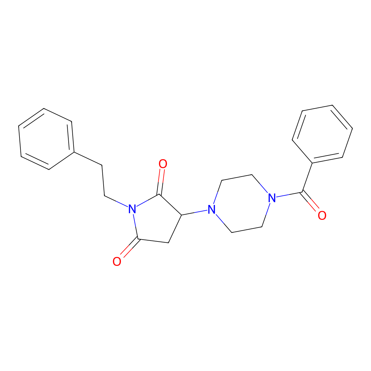 3-(4-Benzoylpiperazin-1-yl)-1-phenethylpyrrolidine-2,5-dione molecular structure, CAS 351385-84-7