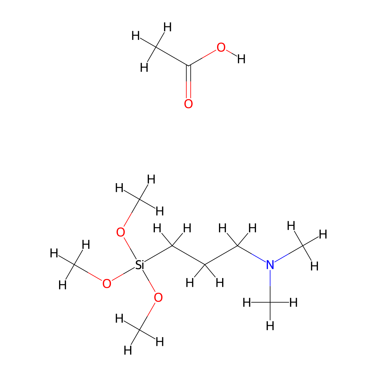 1-Propanamine, N,N-dimethyl-3-(trimethoxysilyl)-, acetate (1:1) molecular structure, CAS 35141-35-6