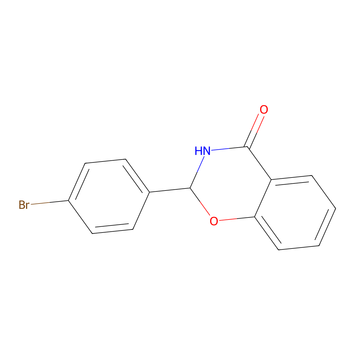 2-(4-Bromophenyl)-2,3-dihydro-1,3-benzoxazin-4-one molecular structure, CAS 35141-48-1
