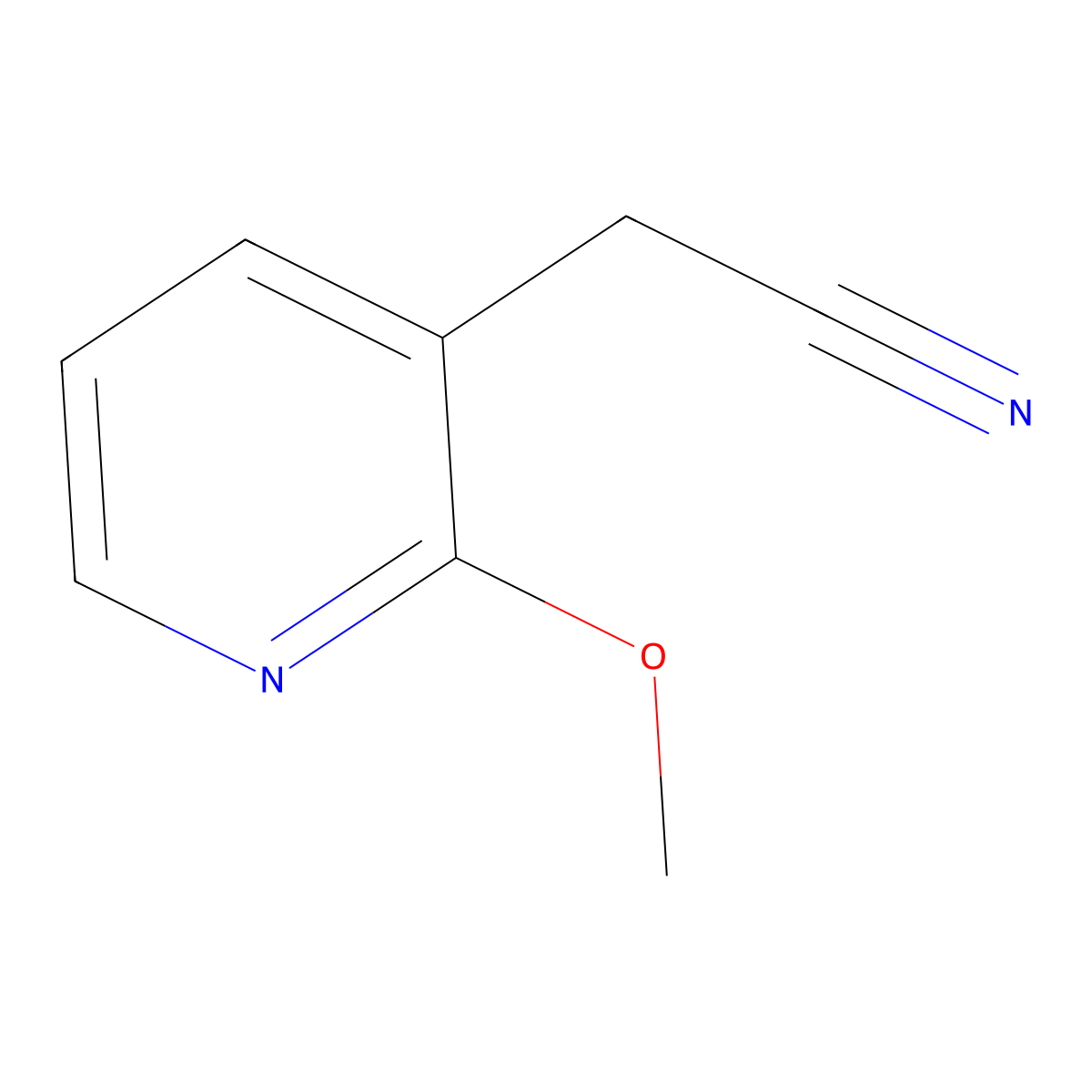 2-(2-Methoxypyridin-3-yl)acetonitrile molecular structure, CAS 351410-37-2