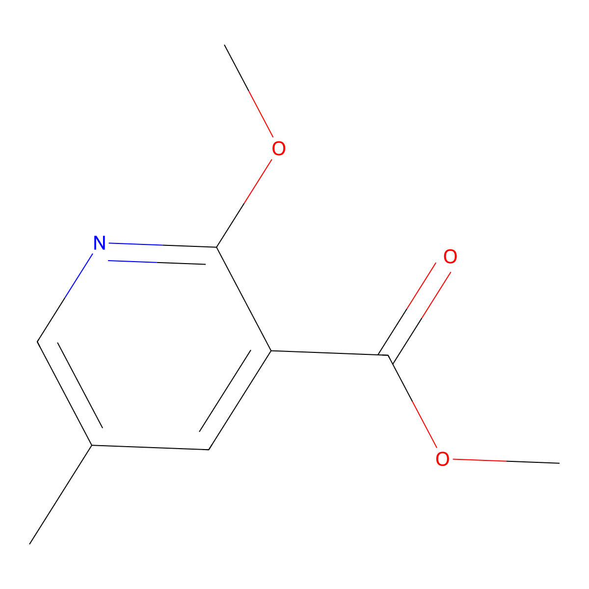Methyl 2-methoxy-5-methylnicotinate molecular structure, CAS 351410-41-8