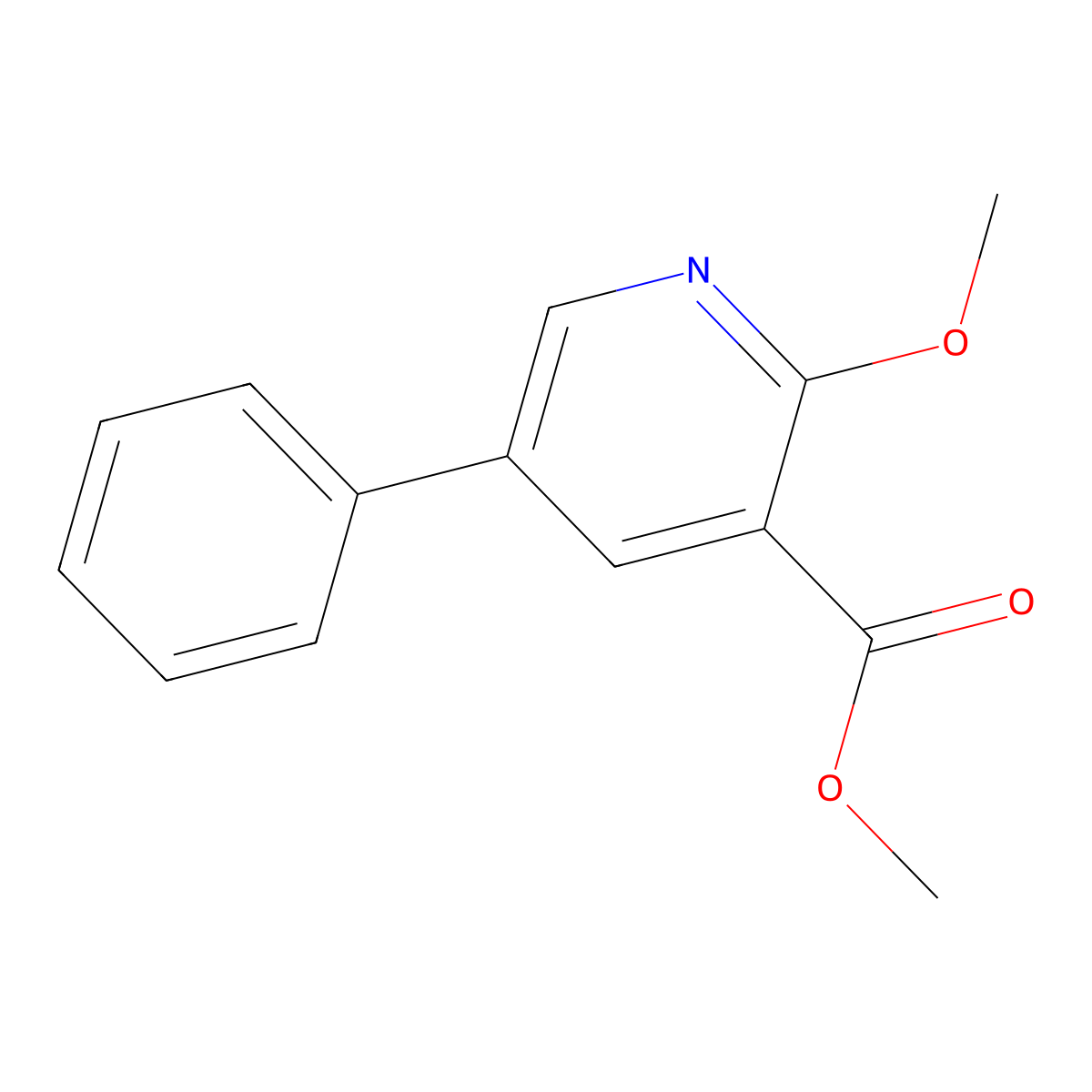 Methyl 2-methoxy-5-phenylnicotinate molecular structure, CAS 351410-42-9