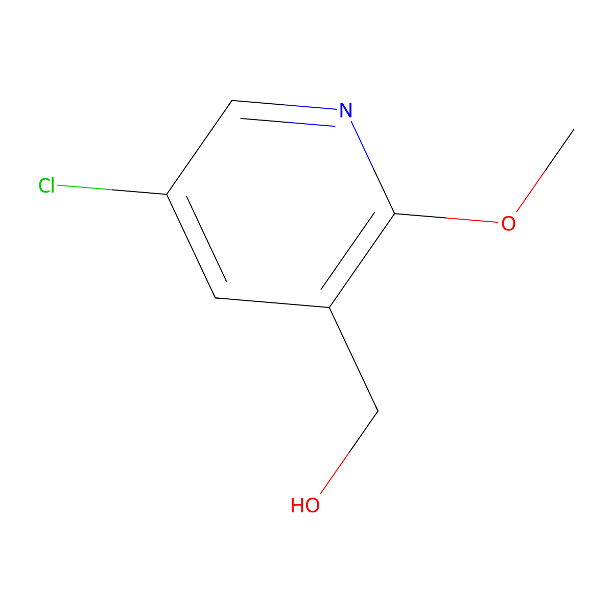 (5-Chloro-2-methoxypyridin-3-yl)methanol molecular structure, CAS 351410-46-3