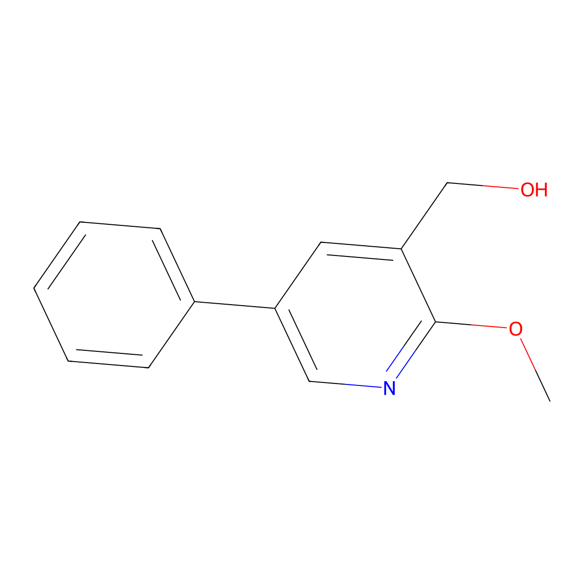 (2-Methoxy-5-phenyl-3-pyridinyl)methanol molecular structure, CAS 351410-49-6
