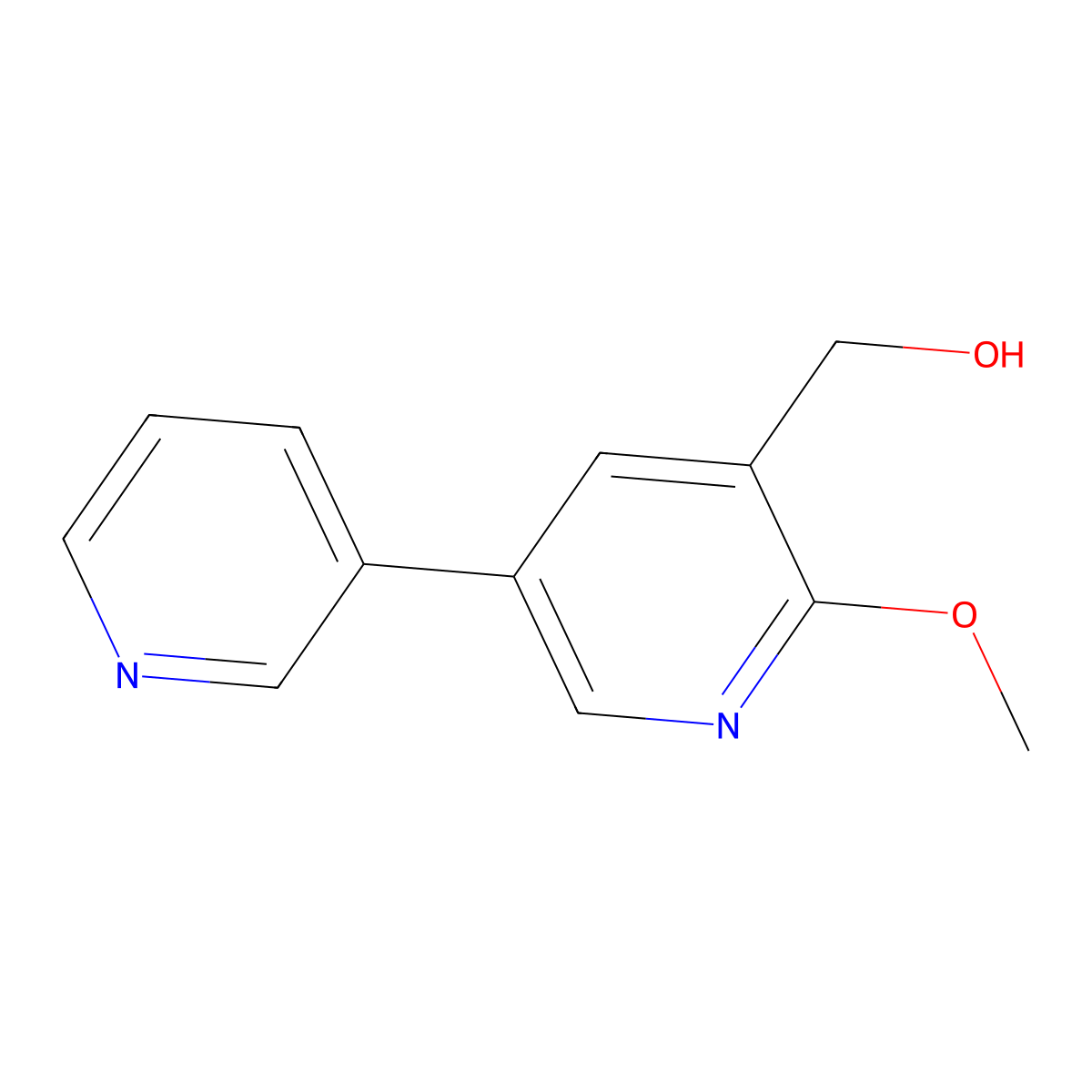 (2-Methoxy-5-pyridin-3-yl-3-pyridinyl)methanol molecular structure, CAS 351410-50-9