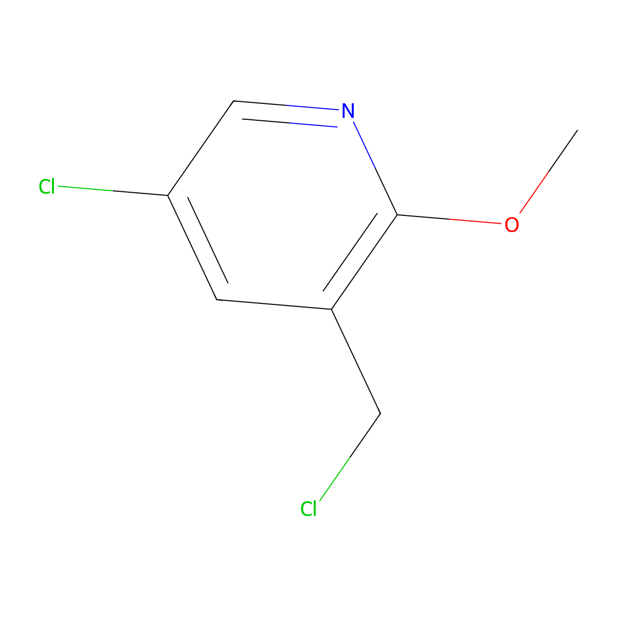 5-Chloro-3-(chloromethyl)-2-methoxypyridine molecular structure, CAS 351410-53-2