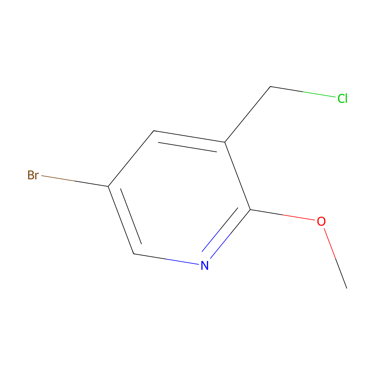 5-Bromo-3-(chloromethyl)-2-methoxypyridine molecular structure, CAS 351410-54-3