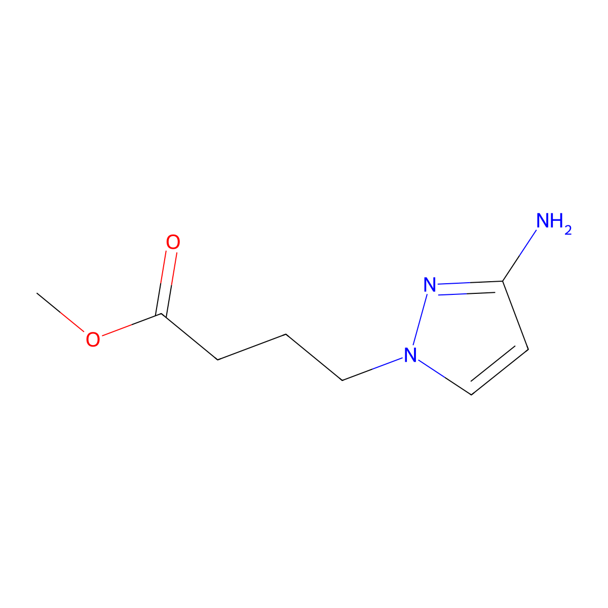 Methyl 4-(3-amino-1h-pyrazol-1-yl)butanoate molecular structure, CAS 351411-86-4