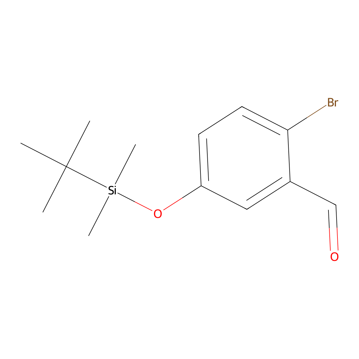Benzaldehyde, 2-bromo-5-[[(1,1-dimethylethyl)dimethylsilyl]oxy]- molecular structure, CAS 351418-50-3