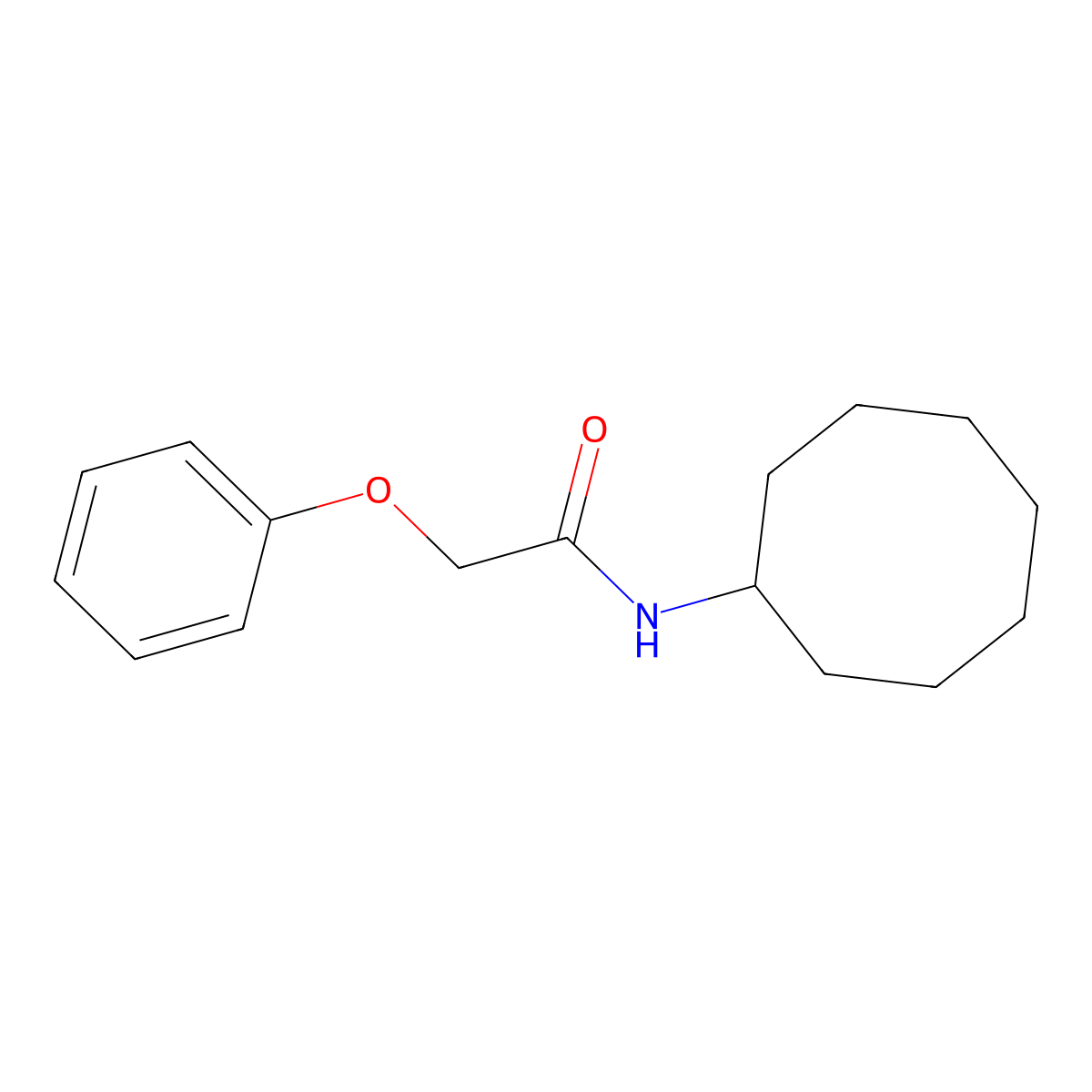 N-cyclooctyl-2-phenoxyacetamide molecular structure, CAS 351418-67-2