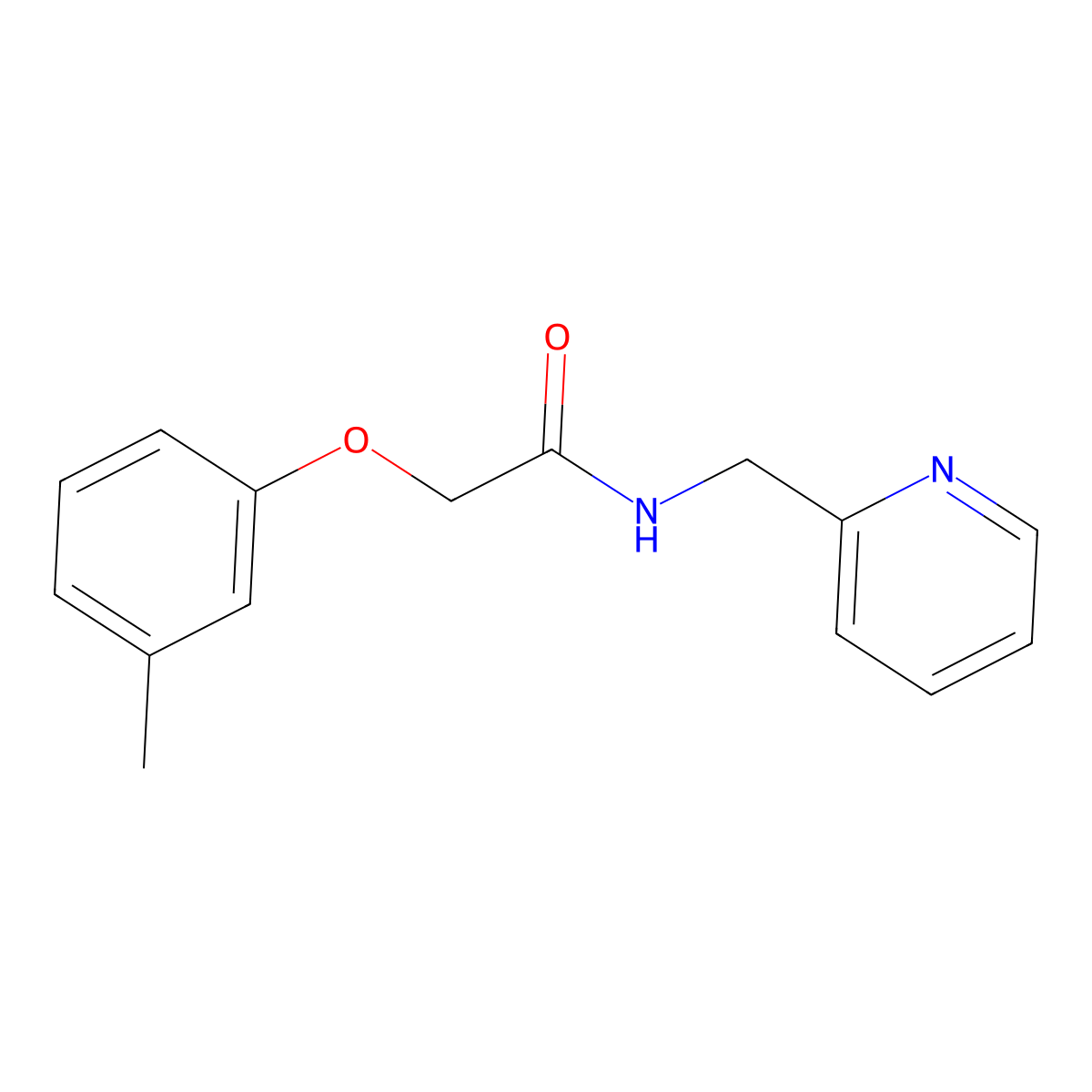 2-(3-methylphenoxy)-N-(2-pyridinylmethyl)acetamide molecular structure, CAS 351418-75-2