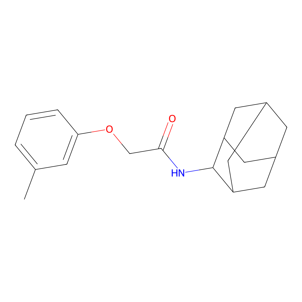 N-(2-adamantyl)-2-(3-methylphenoxy)acetamide molecular structure, CAS 351418-76-3