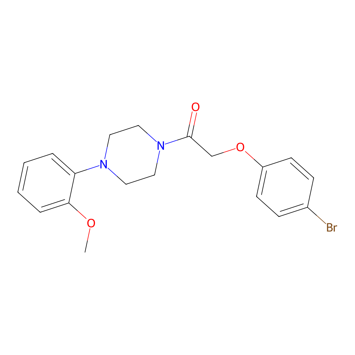 2-(4-Bromophenoxy)-1-[4-(2-methoxyphenyl)piperazin-1-yl]ethanone molecular structure, CAS 351418-92-3