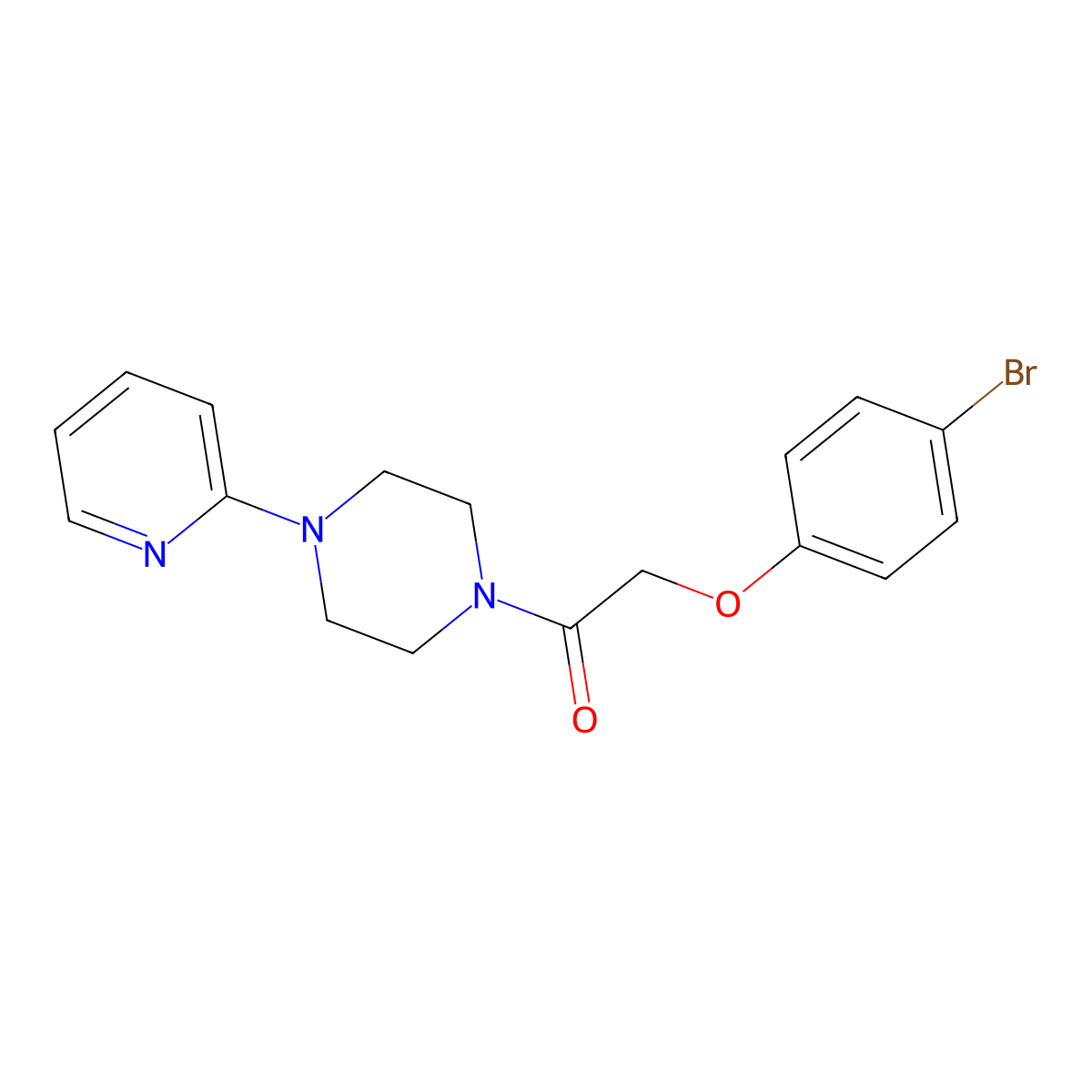 2-(4-Bromophenoxy)-1-(4-pyridin-2-ylpiperazin-1-yl)ethanone molecular structure, CAS 351418-94-5