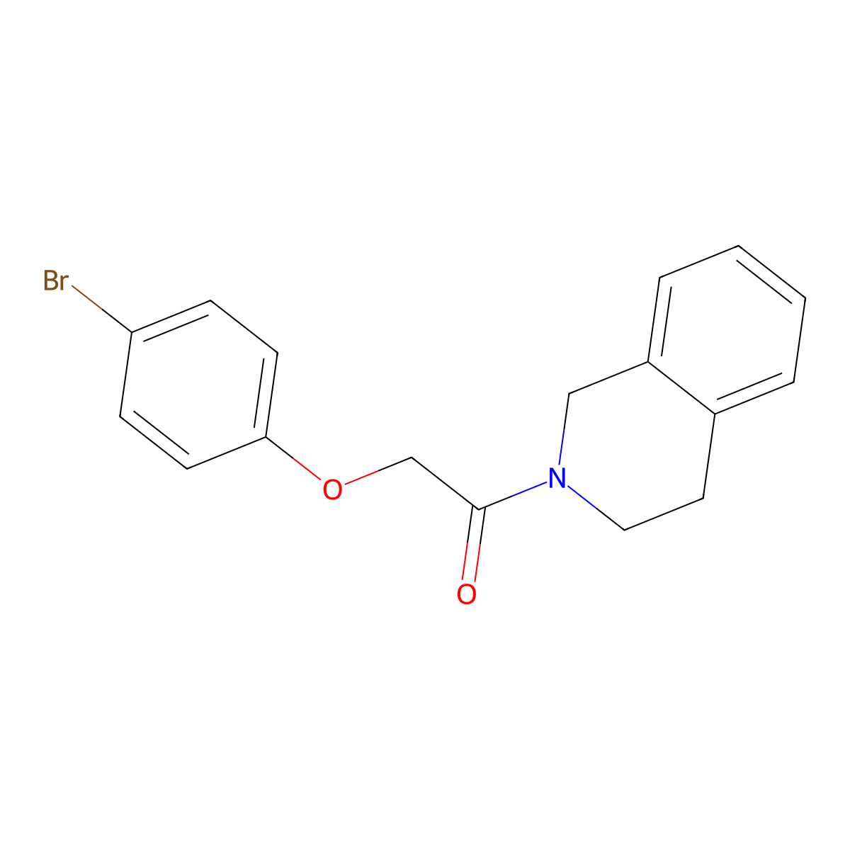 2-(4-bromophenoxy)-1-(3,4-dihydro-1H-isoquinolin-2-yl)ethanone molecular structure, CAS 351418-96-7