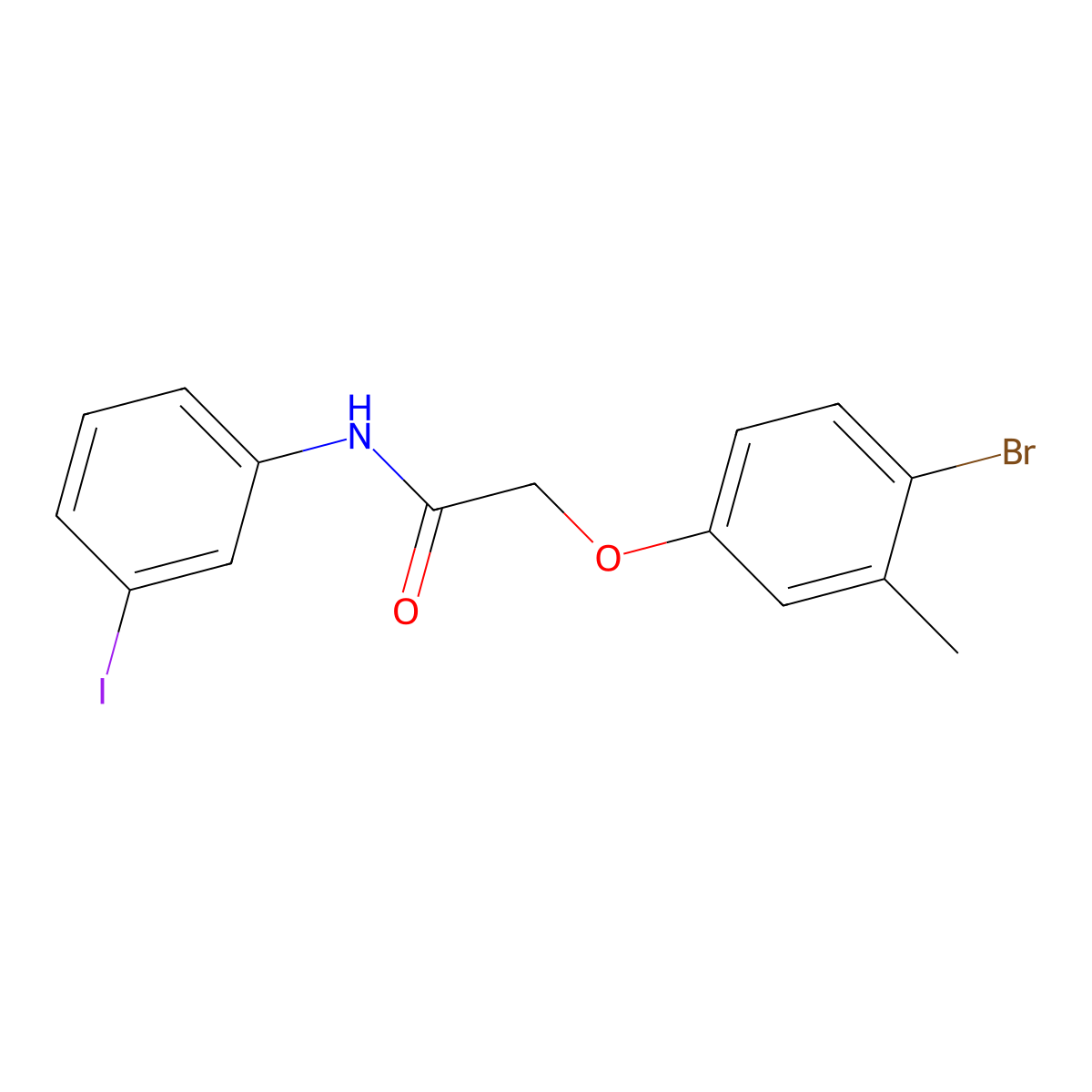 2-(4-bromo-3-methylphenoxy)-N-(3-iodophenyl)acetamide molecular structure, CAS 351419-01-7
