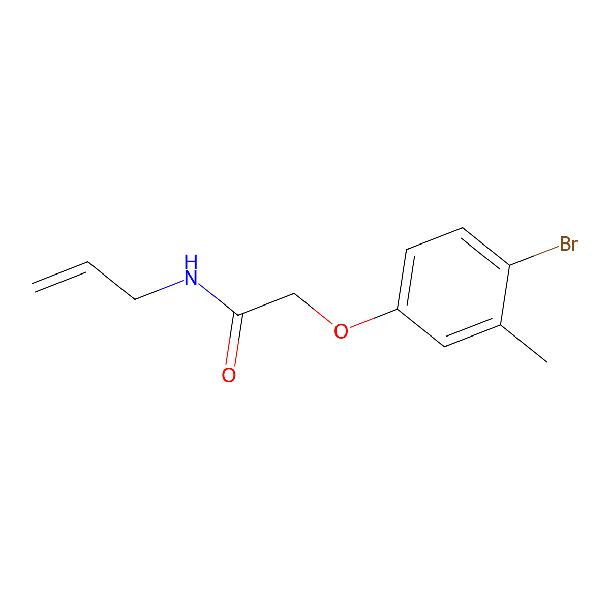 2-(4-bromo-3-methylphenoxy)-N-prop-2-enylacetamide molecular structure, CAS 351419-02-8
