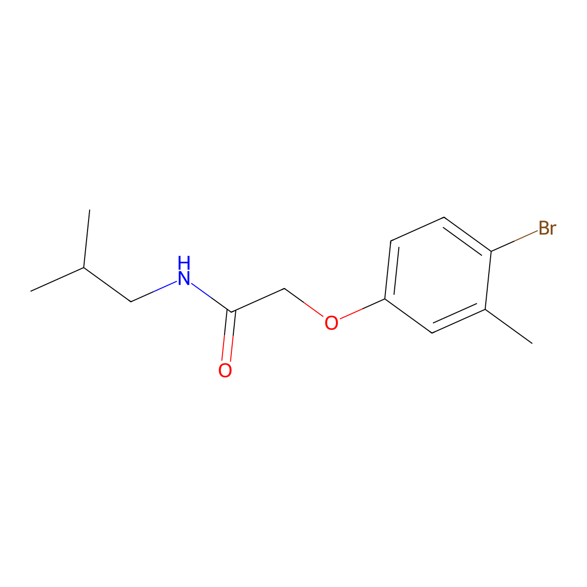 2-(4-bromo-3-methylphenoxy)-N-(2-methylpropyl)acetamide molecular structure, CAS 351419-03-9