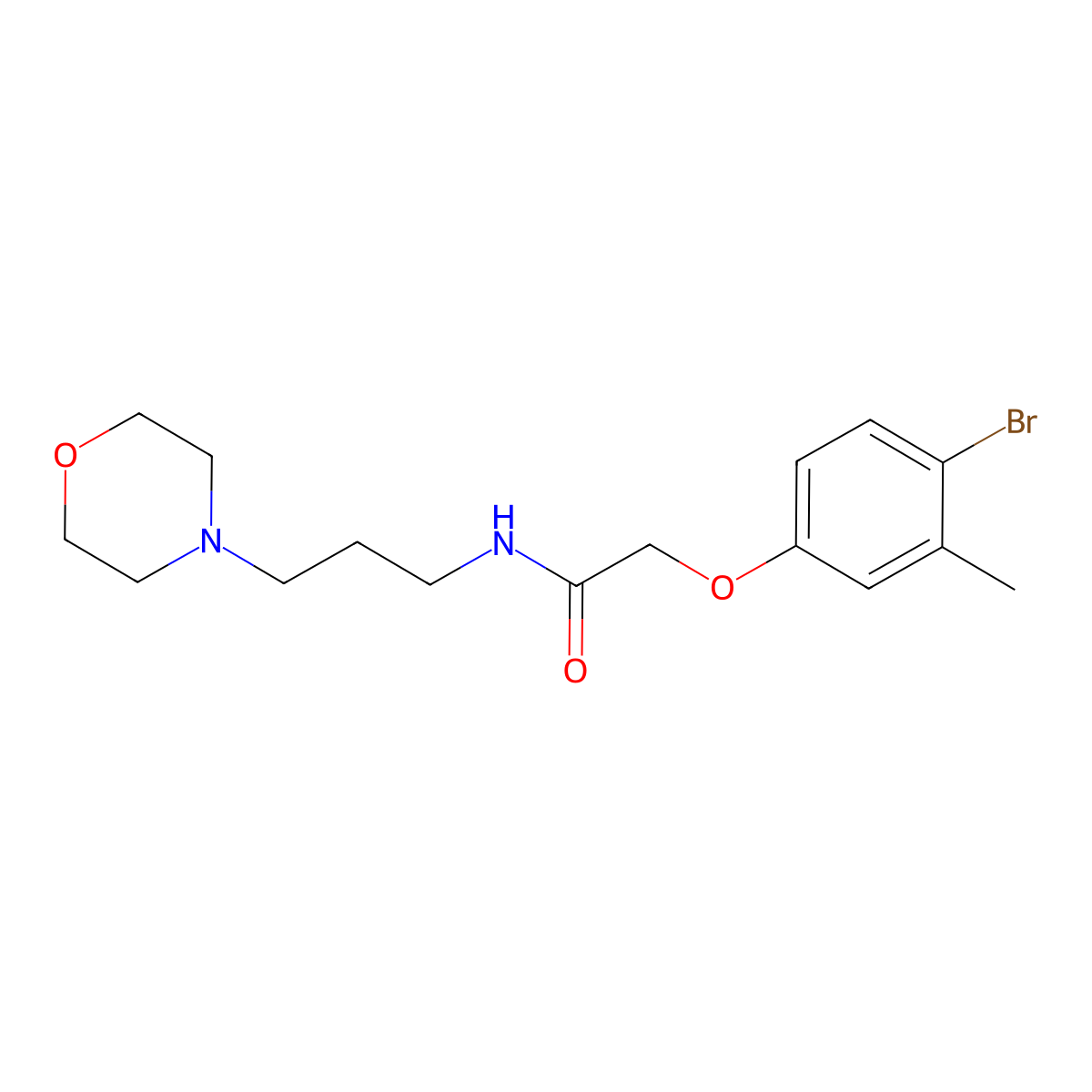 2-(4-bromo-3-methylphenoxy)-N-(3-morpholin-4-ylpropyl)acetamide molecular structure, CAS 351419-06-2