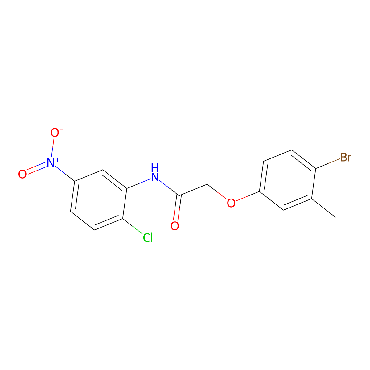 2-(4-bromo-3-methylphenoxy)-N-(2-chloro-5-nitrophenyl)acetamide molecular structure, CAS 351419-13-1