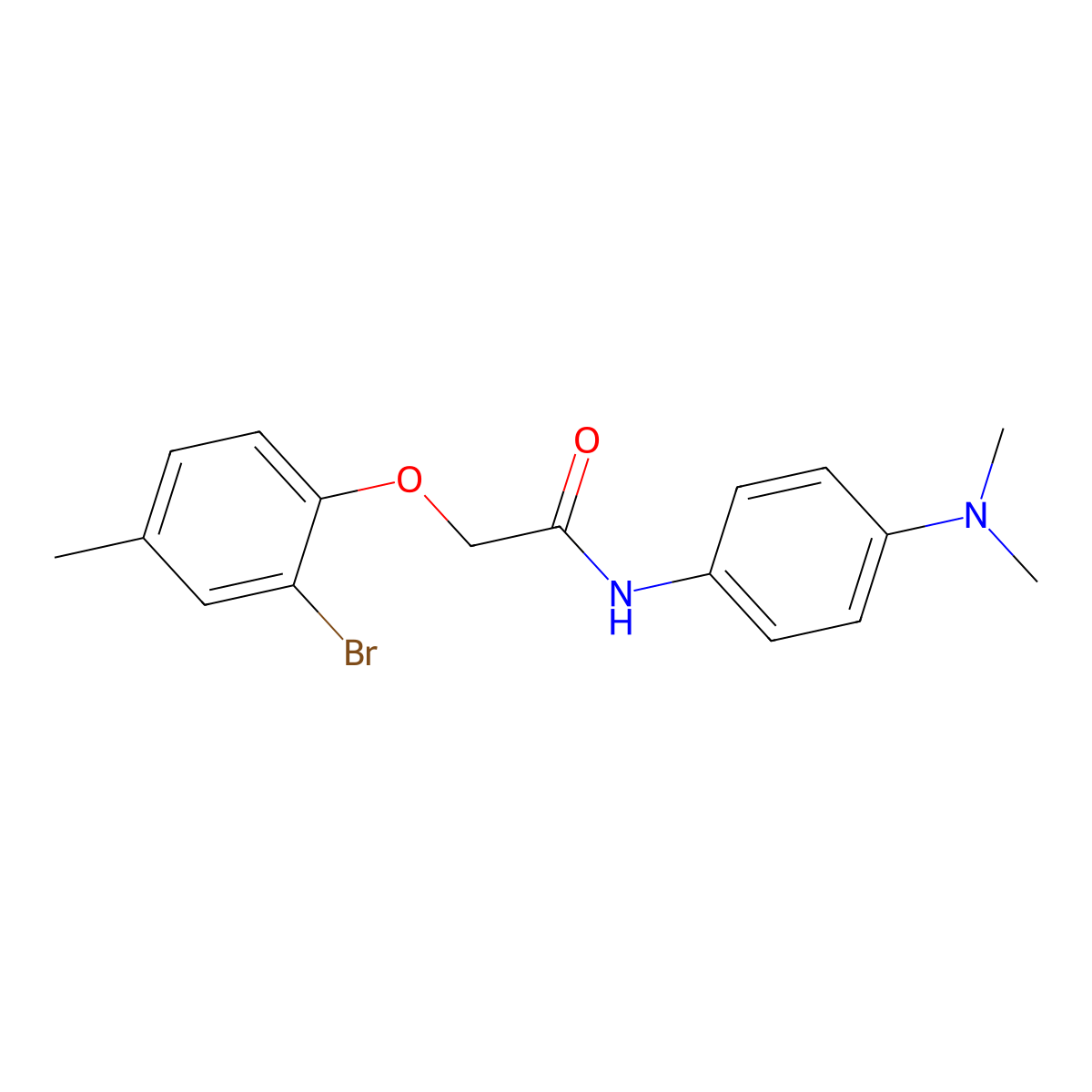 2-(2-bromo-4-methylphenoxy)-N-[4-(dimethylamino)phenyl]acetamide molecular structure, CAS 351419-21-1
