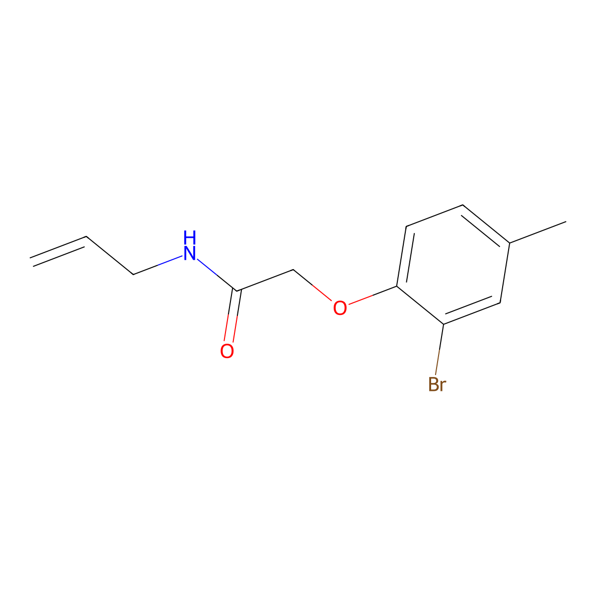 2-(2-bromo-4-methylphenoxy)-N-prop-2-enylacetamide molecular structure, CAS 351419-23-3