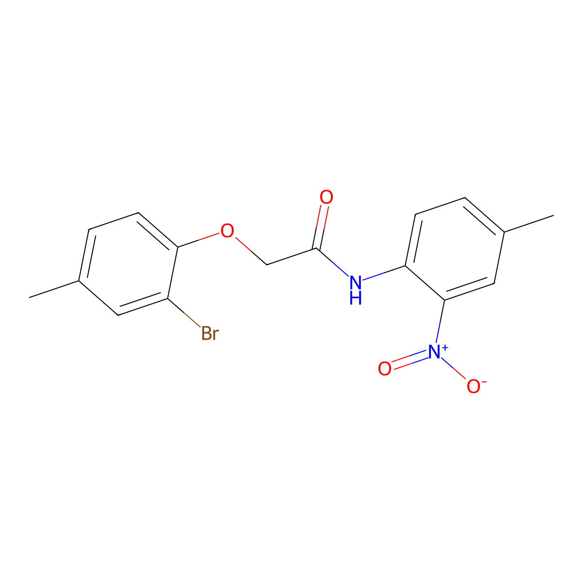 2-(2-bromo-4-methylphenoxy)-N-(4-methyl-2-nitrophenyl)acetamide molecular structure, CAS 351419-30-2
