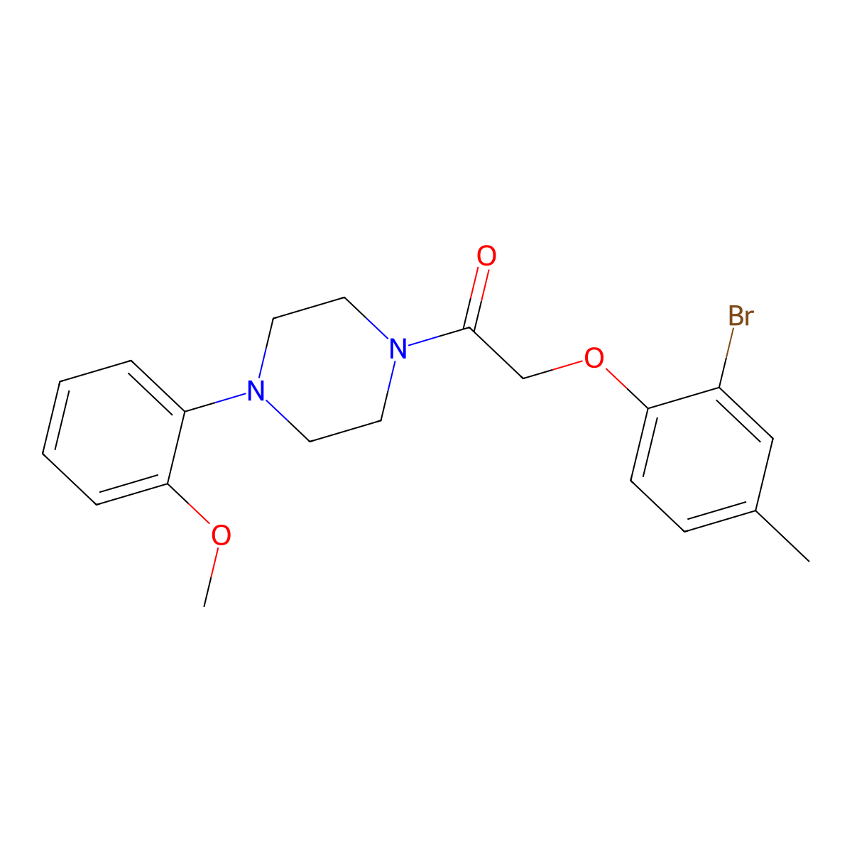 2-(2-Bromo-4-methylphenoxy)-1-[4-(2-methoxyphenyl)piperazin-1-yl]ethanone molecular structure, CAS 351419-31-3