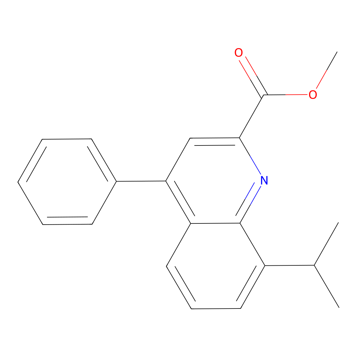Methyl 8-isopropyl-4-phenylquinoline-2-carboxylate molecular structure, CAS 351419-73-3