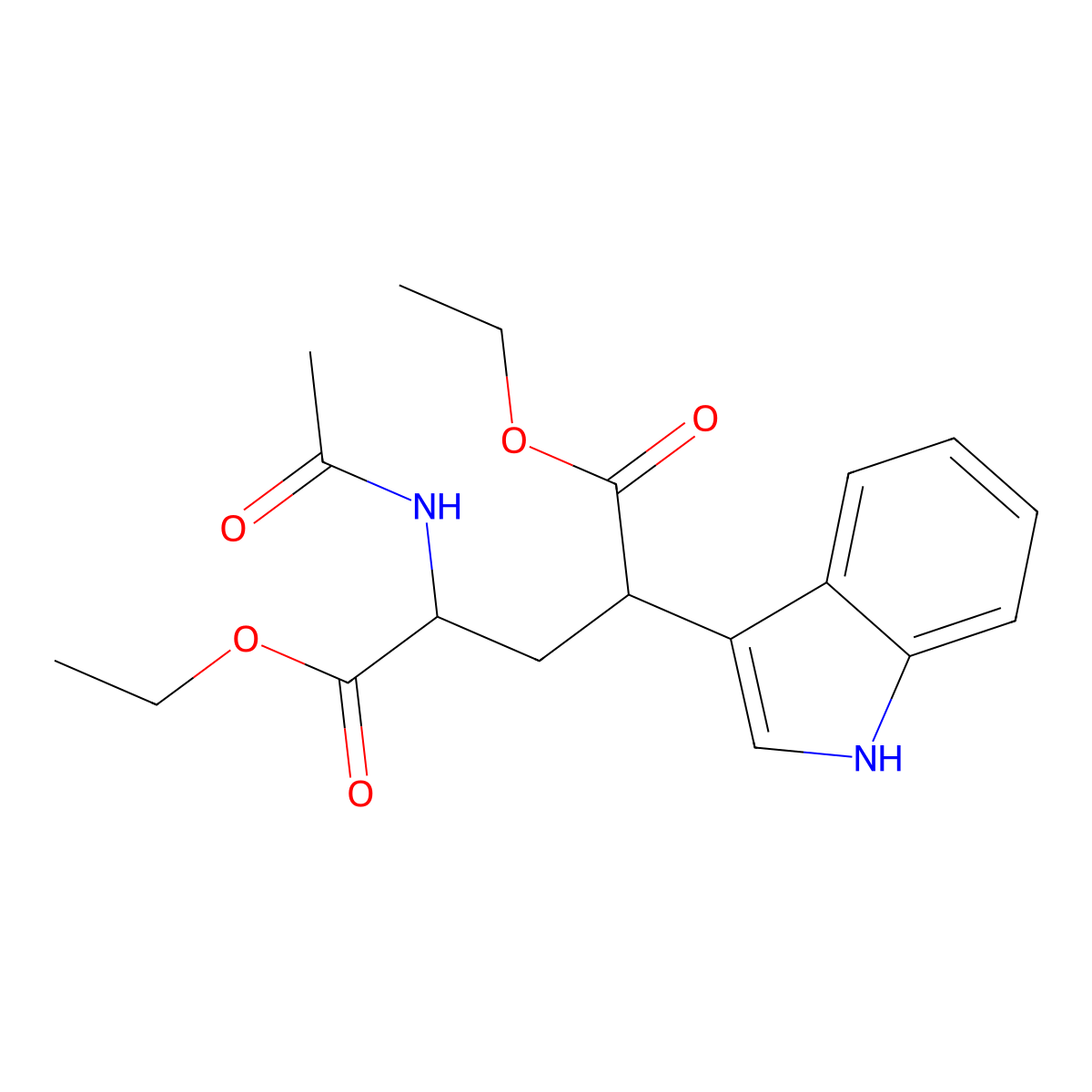 Glutamic acid, N-acetyl-4-(1H-indol-3-yl)-, diethyl ester molecular structure, CAS 351421-21-1