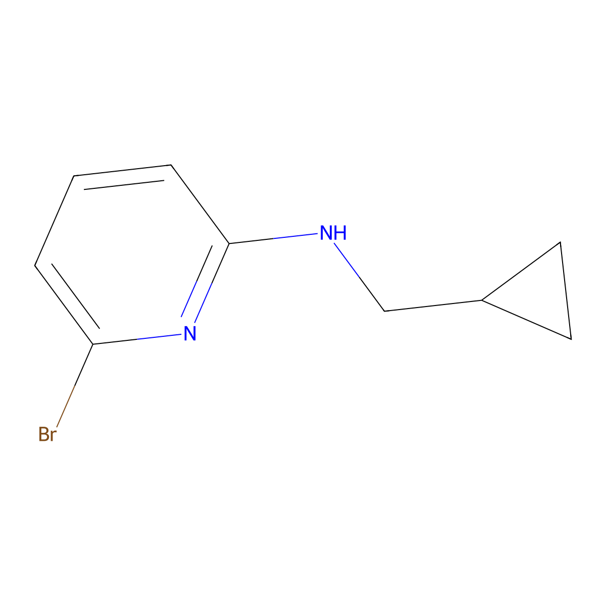 6-bromo-N-(cyclopropylmethyl)pyridin-2-amine molecular structure, CAS 351421-77-7