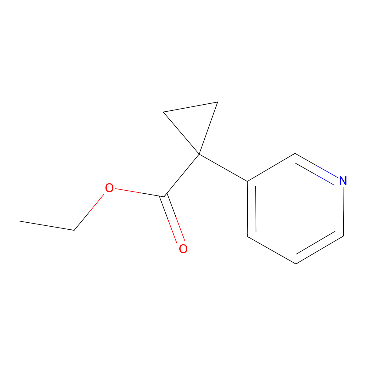 Ethyl 1-(pyridin-3-YL)cyclopropanecarboxylate molecular structure, CAS 351421-95-9