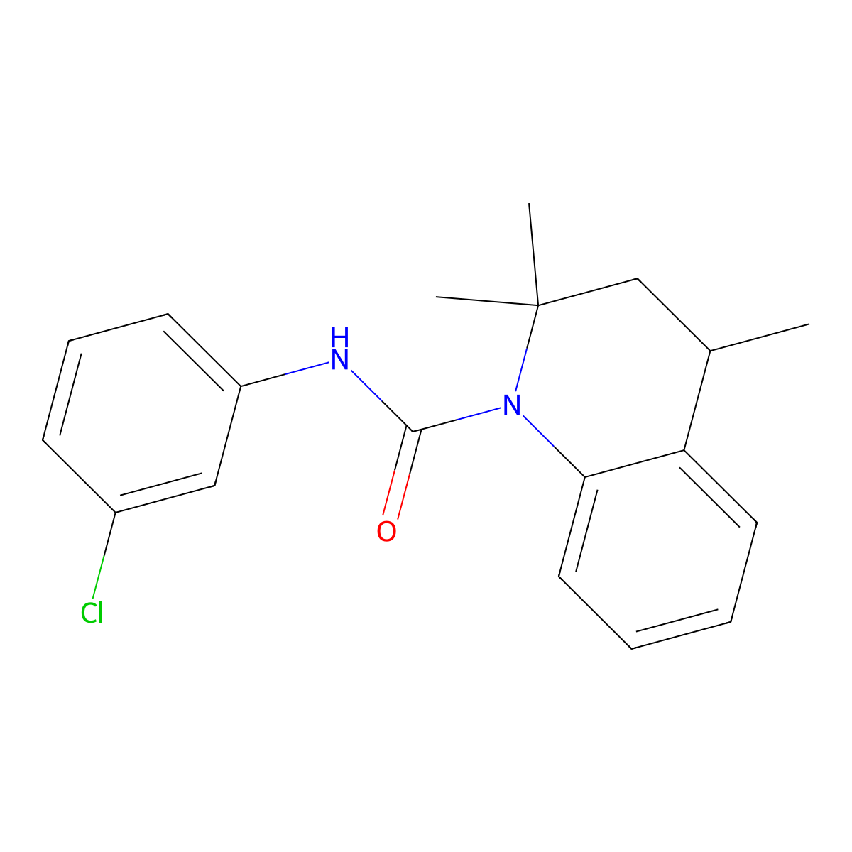 N-(3-chlorophenyl)-2,2,4-trimethyl-3,4-dihydroquinoline-1(2H)-carboxamide molecular structure, CAS 351423-63-7