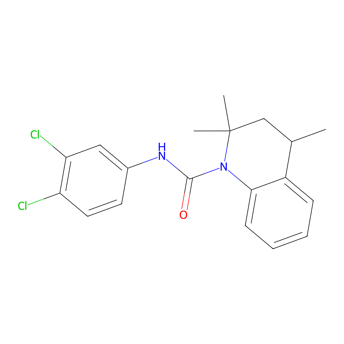 N-(3,4-dichlorophenyl)-2,2,4-trimethyl-3,4-dihydroquinoline-1(2H)-carboxamide molecular structure, CAS 351423-64-8